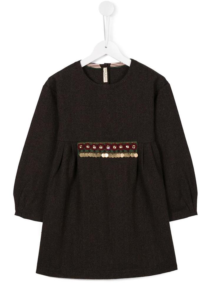 Babe And Tess Embellished Waist Dress, Girl's, Size: 8 Yrs, Brown