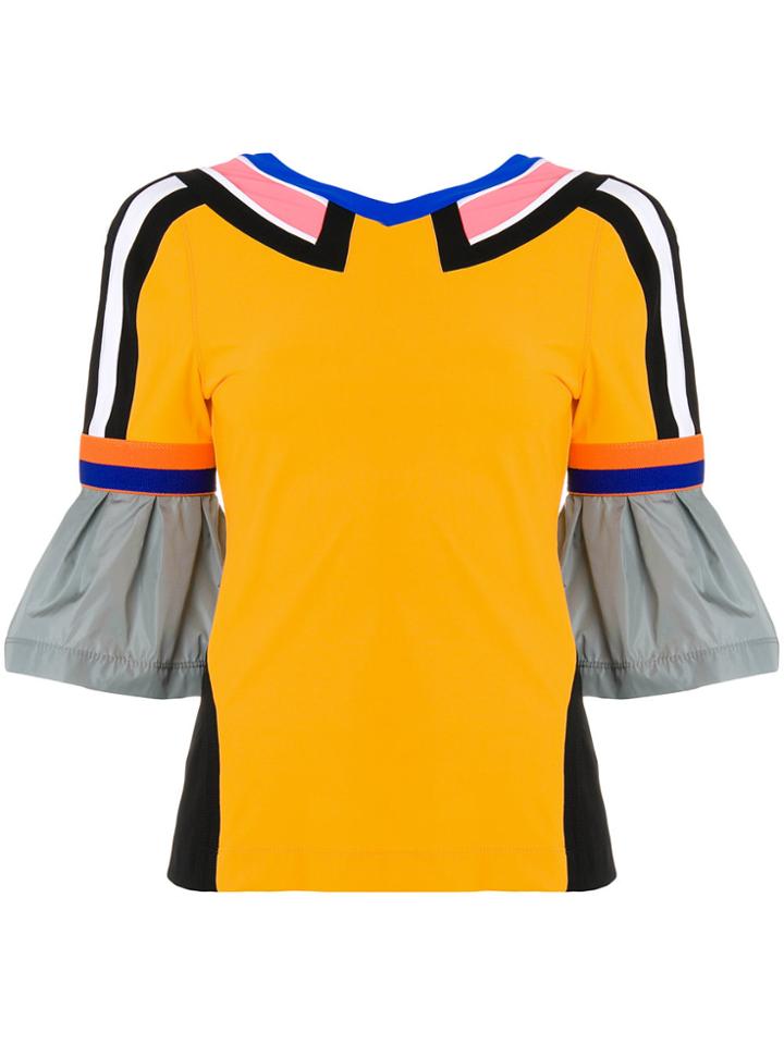 No Ka' Oi Huha Billow Sleeve Top - Yellow & Orange