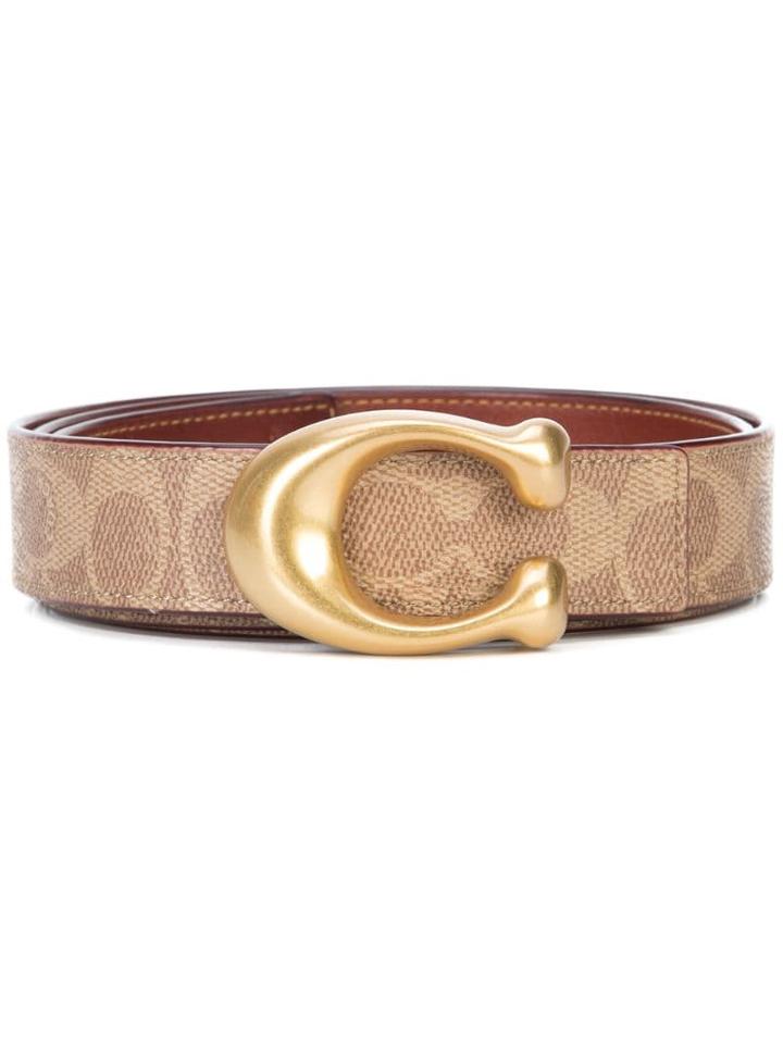 Coach Sculpted Signature Reversible Belt - Neutrals