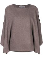 Chalayan Contrasting Overlay Sleeve Blouse - Brown