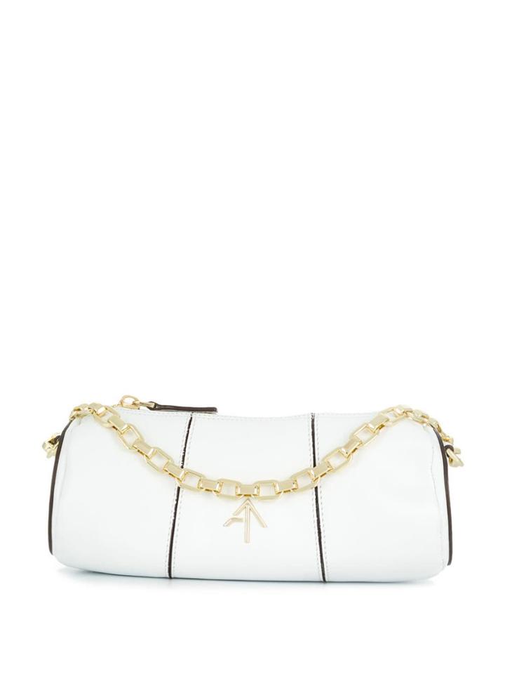Manu Atelier Cylinder Crossbody Bag - White