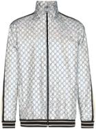 Gucci Laminated Sparkling Gg Jacket - Silver