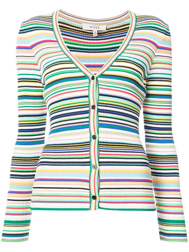 Milly Striped Cardigan - White