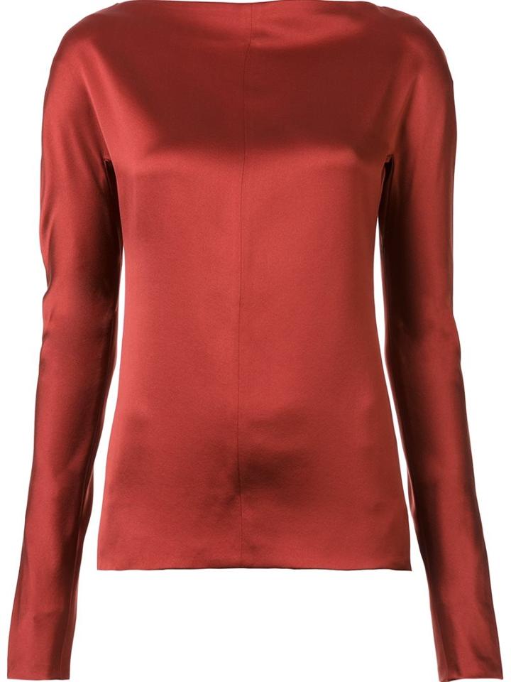 Protagonist Back Zip Blouse, Women's, Size: Small, Red, Silk
