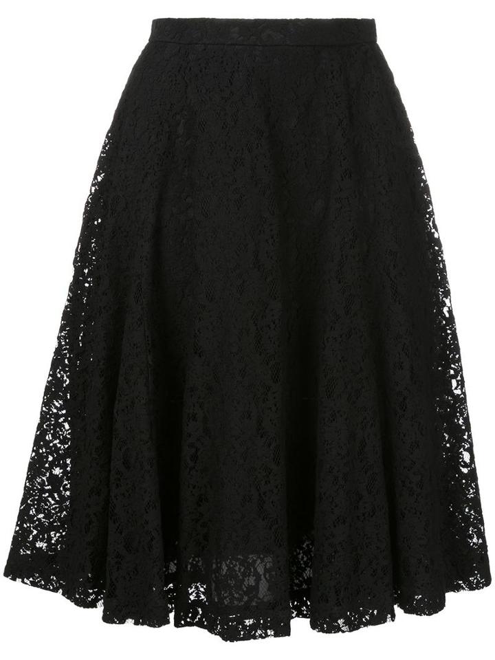 Strasburgo Flared Lace Skirt, Women's, Size: 38, Black, Nylon/cotton