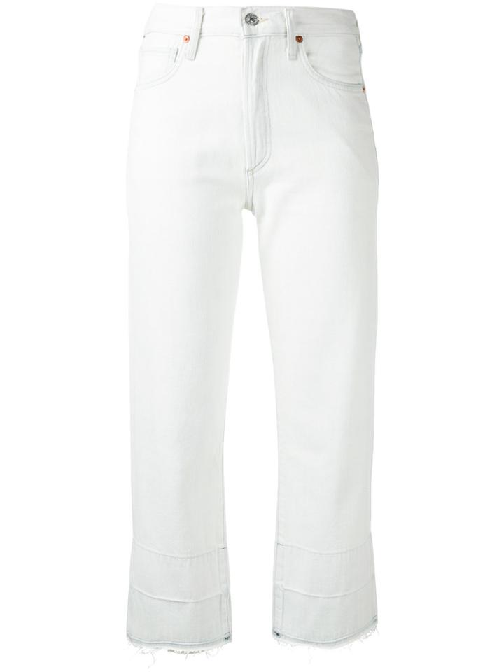 Citizens Of Humanity Frayed Cropped Jeans - Blue
