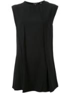 Ann Demeulemeester Sleeveless Pleated Top, Women's, Size: 38, Black, Viscose/wool