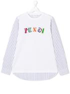 Fendi Kids Contrast T-shirt - White
