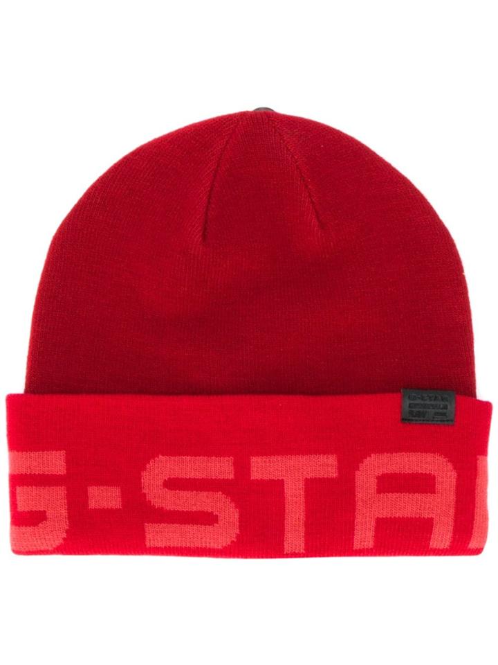 G-star Raw Research Logo Beanie Hat - Red