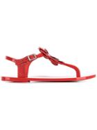 Love Moschino Flower Heart Slides - Red
