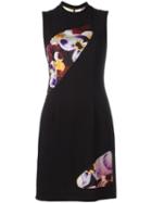 Christopher Kane Floral Insert Mini-dress, Women's, Size: 42, Black, Virgin Wool/polyester/nylon/silk