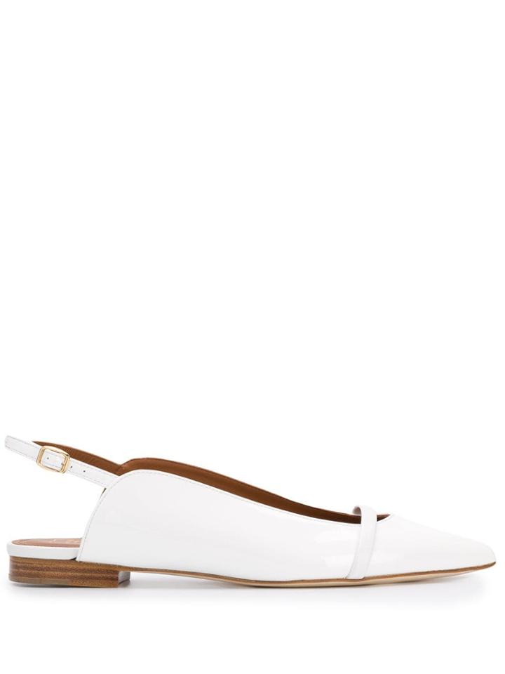 Malone Souliers Pointed Ballerina Shoes - White
