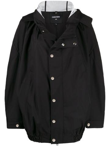 Chen Peng Oversized Hooded Jacket - Black