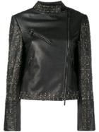 Alberta Ferretti Embellished Biker Jacket - Black
