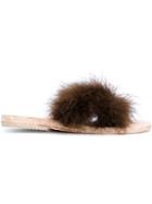 Brother Vellies Feather Embellished Sliders
