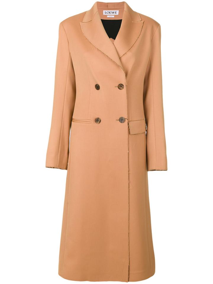 Loewe Double Breasted Coat - Nude & Neutrals