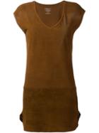 Majestic Filatures Perforated Leather Dress, Women's, Size: 3, Brown, Cotton/leather