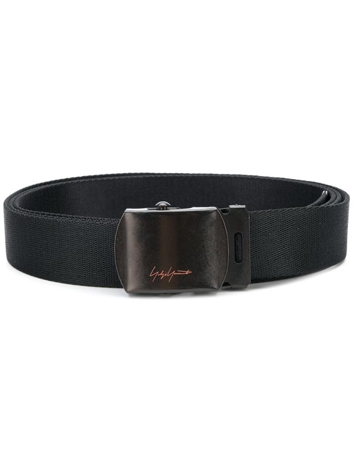 Yohji Yamamoto Logo Buckle Belt - Black