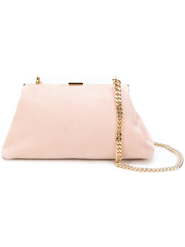 Mansur Gavriel - Chain Strap Shoulder Bag - Women - Suede - One Size, Nude/neutrals, Suede