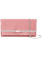 Jimmy Choo - Bow Detail Clutch - Women - Calf Leather/metal - One Size, Pink/purple, Calf Leather/metal
