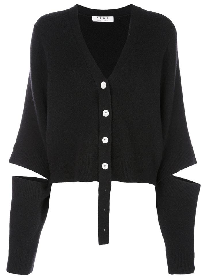 Proenza Schouler Pswl Double Faced Knit Cropped Cardigan - Black