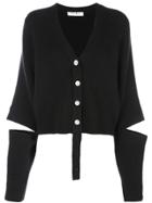 Proenza Schouler Pswl Double Faced Knit Cropped Cardigan - Black