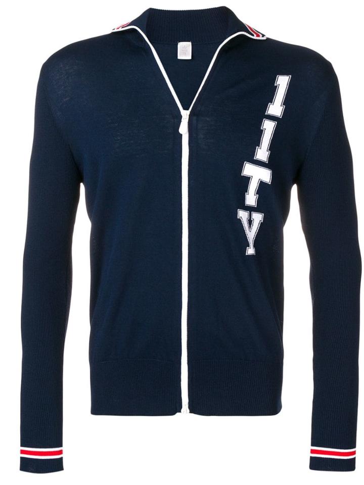 Eleventy Logo Print Track Jacket - Blue