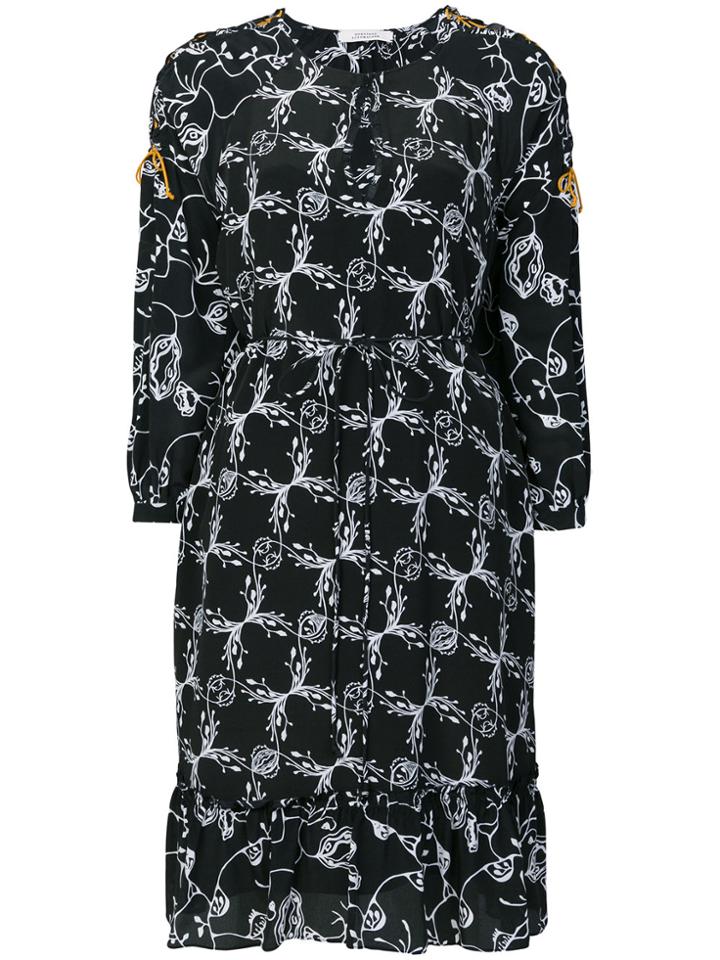 Dorothee Schumacher Printed Ruffle Hem Dress - Black