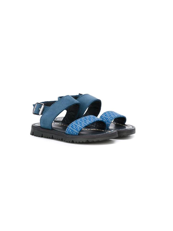 Fendi Kids Ff Logo Sandals, Boy's, Size: 23, Blue