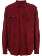Dsquared2 - Checked Shirt - Men - Calf Leather/virgin Wool - 46, Red, Calf Leather/virgin Wool