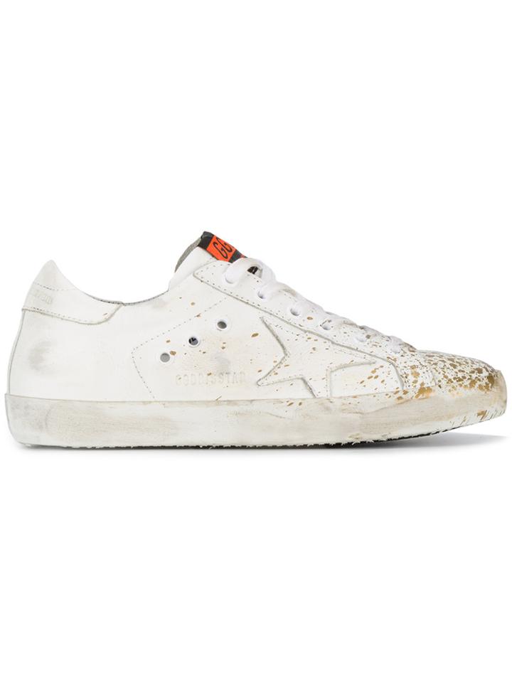 Golden Goose Deluxe Brand Paint Splatter Superstar Sneakers - White