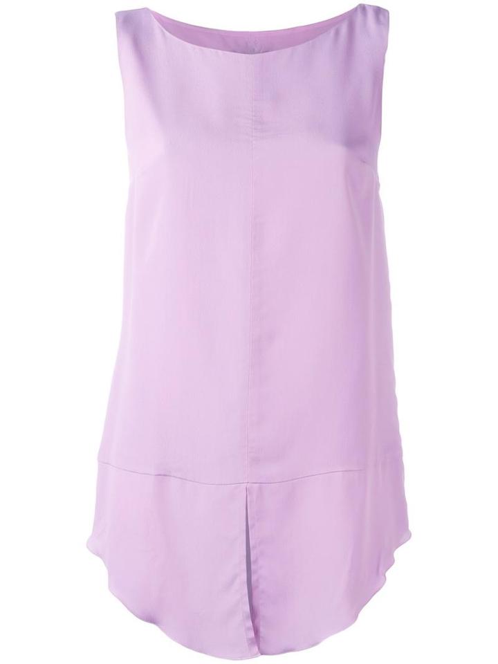 Dondup Boat Neck Sleeveless Blouse, Women's, Size: 42, Pink/purple, Viscose/silk/cupro/spandex/elastane