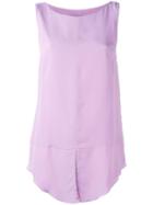 Dondup Boat Neck Sleeveless Blouse, Women's, Size: 42, Pink/purple, Viscose/silk/cupro/spandex/elastane