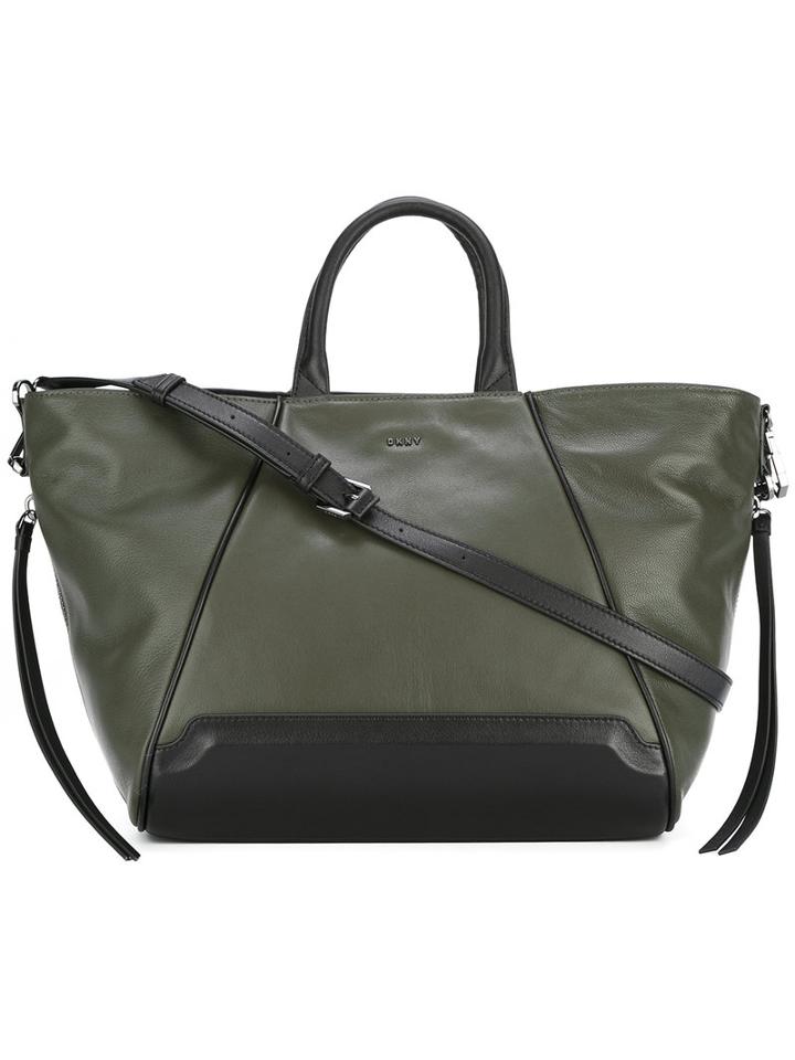 Dkny - Contrast Tote Bag - Women - Leather - One Size, Women's, Green, Leather