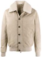 Eleventy Slim-fit Shearling Jacket - Neutrals