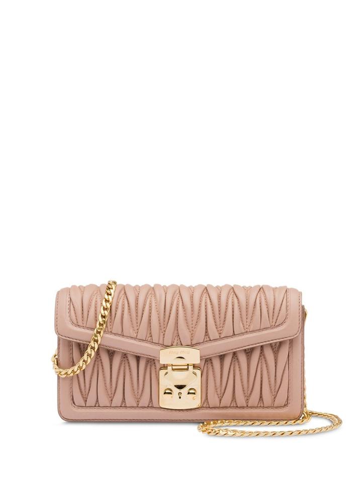 Miu Miu Matelassé Lock Mini-bag - Neutrals
