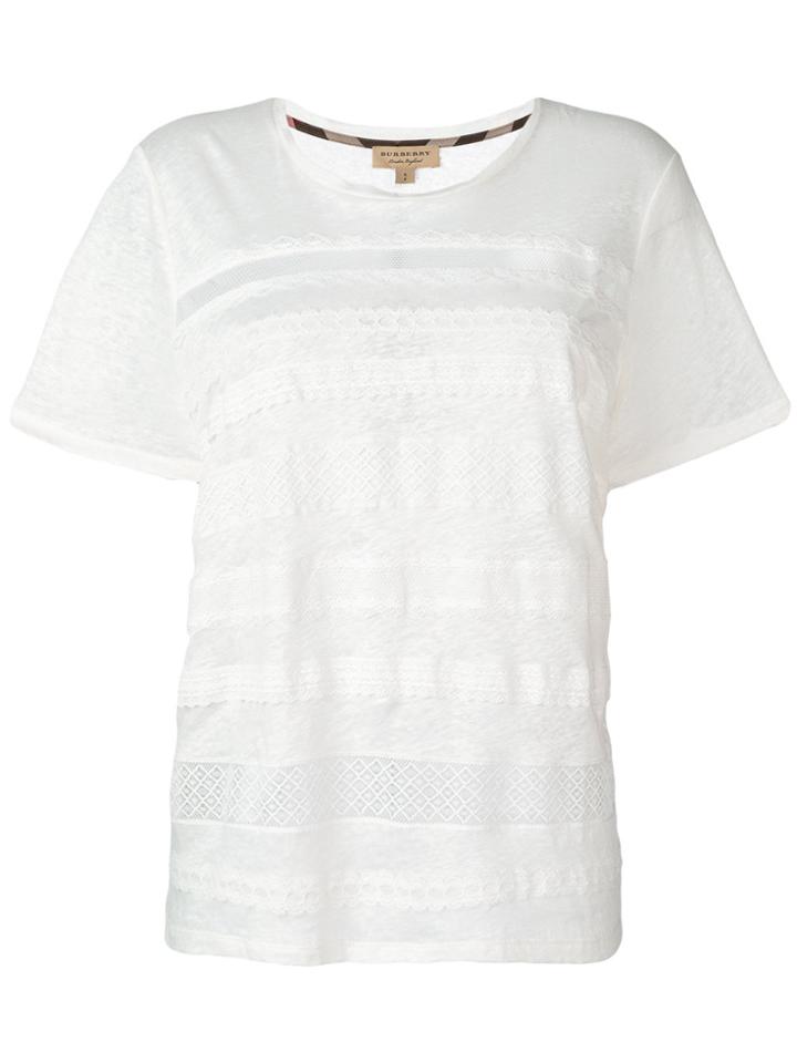Burberry Lace Detail T-shirt - White
