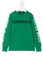 Dsquared2 Kids Surfboard Print Sweatshirt, Boy's, Size: 10 Yrs, Green