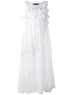 Love Moschino - Ruffled Midi Dress - Women - Cotton/spandex/elastane - 40, White, Cotton/spandex/elastane