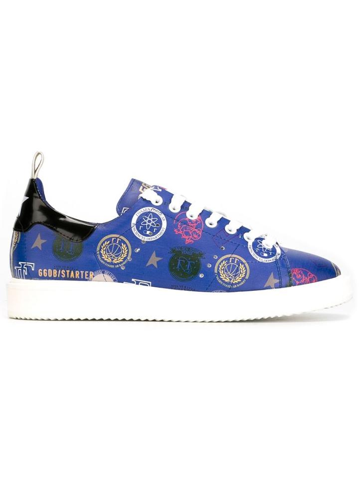 Golden Goose Deluxe Brand Starter Sneakers, Men's, Size: 39, Blue, Leather/cotton/rubber