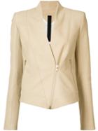 Shawl Lapel Biker Jacket - Women - Leather - 42, Nude/neutrals, Leather, Gareth Pugh