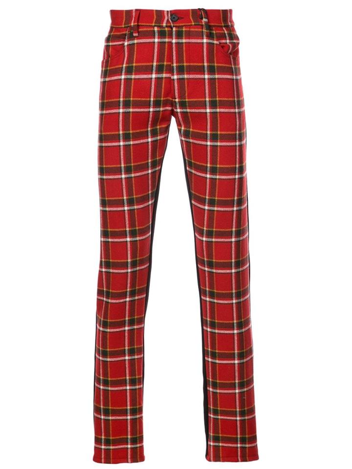 Yang Li Tartan Skinny Trousers - Red