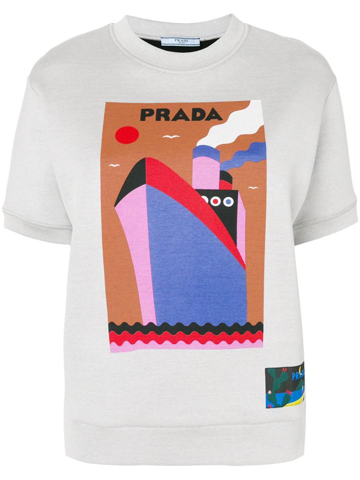 Prada Boat-print Sweatshirt - Grey