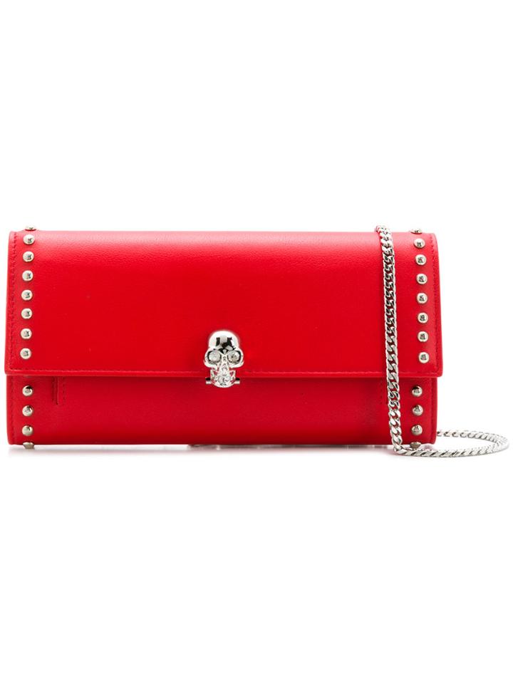 Alexander Mcqueen Studded Leather Wallet - Red