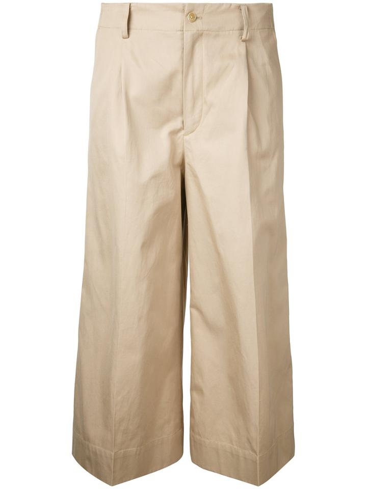 08sircus Cropped Trousers, Women's, Size: 1, Nude/neutrals, Cotton/linen/flax
