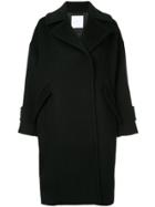 Estnation Oversized Double Breasted Coat - Black