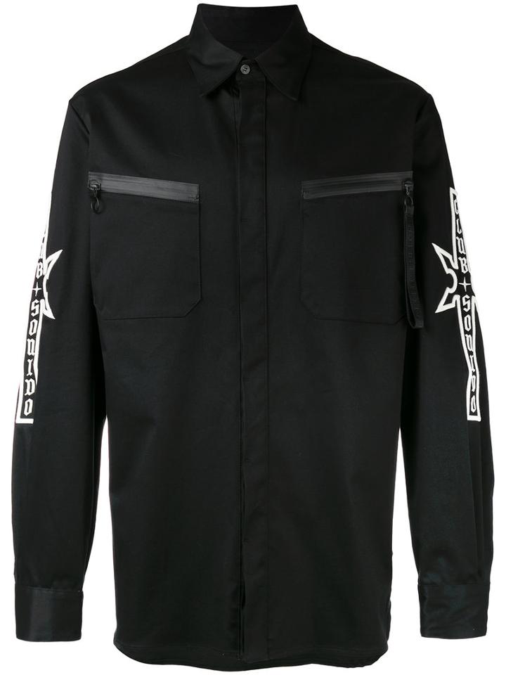 Marcelo Burlon County Of Milan Ander Shirt, Men's, Size: Xl, Black, Cotton/spandex/elastane