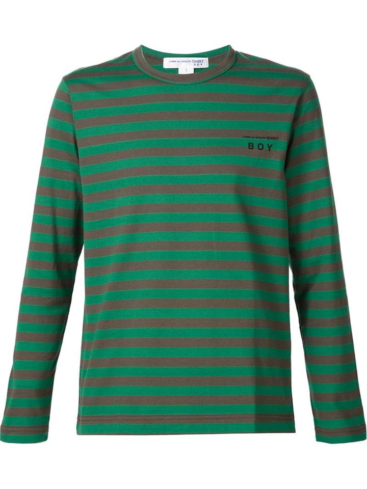 Comme Des Garçons Shirt Boy Striped Logo T-shirt