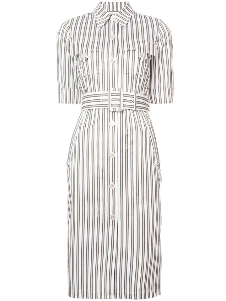 Derek Lam Short Sleeve Utility Shirt Dress - White