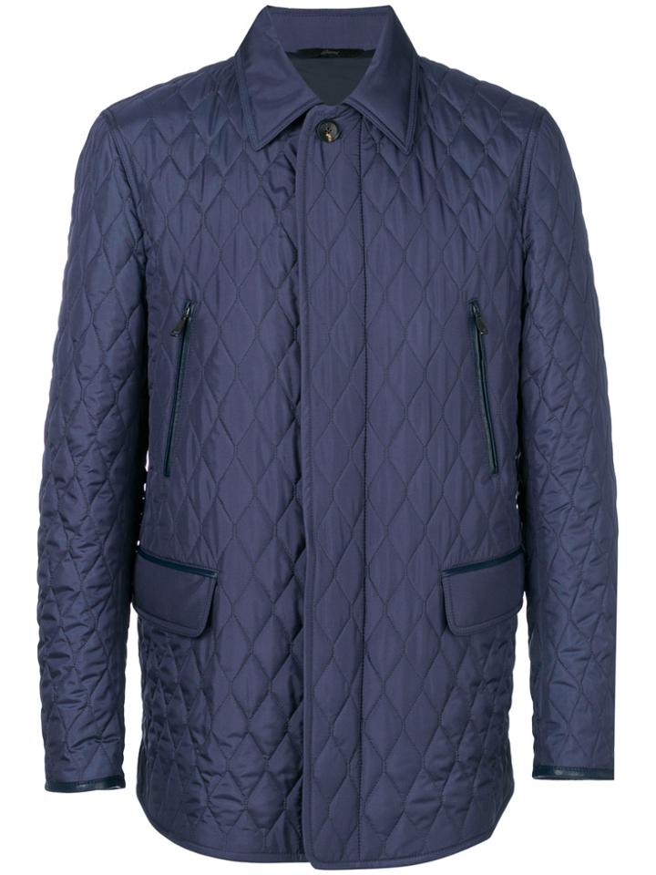 Brioni Concealed Fastening Coat - Blue